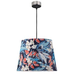 Sanico Goldlux lampa wisząca NOLA chrom abażur stożek 35cm wild flowers E27 IP20 - 336668