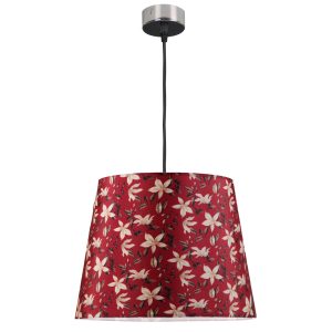 Sanico Goldlux lampa wisząca NOLA chrom abażur stożek 35cm red nature E27 IP20 - 336682