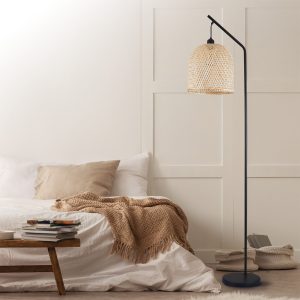 Sanico Goldlux lampa podłogowa RIO 1xE27 naturalna beżowa w stylu boho IP20 - 330413